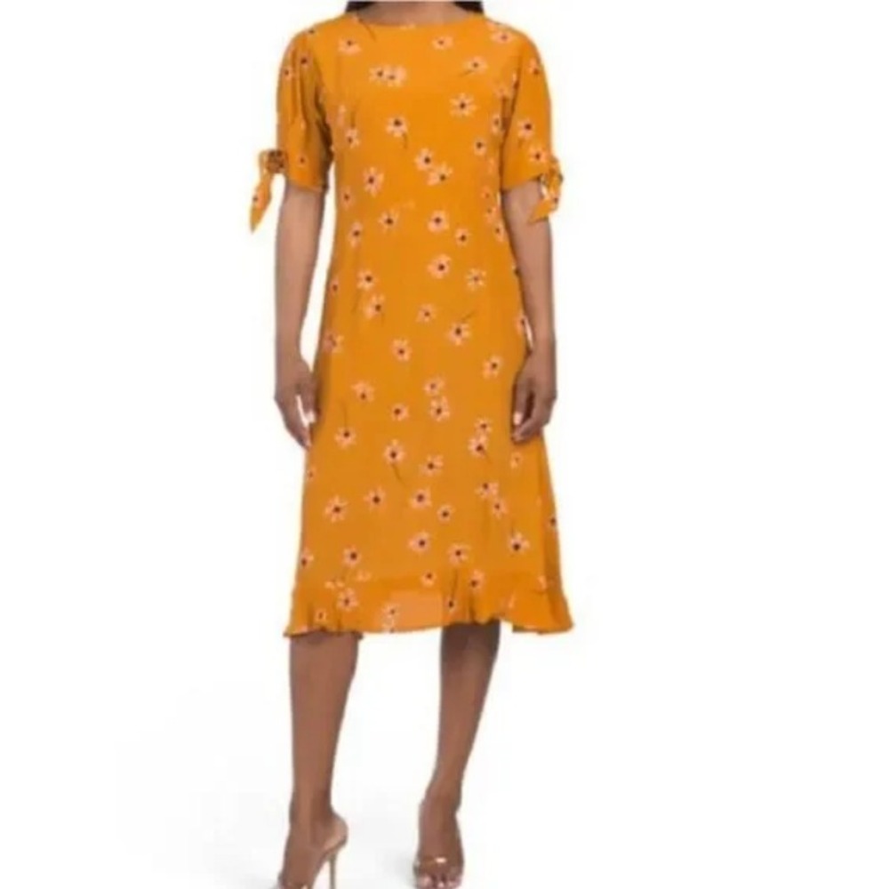 Faithfull The Brand Emilia‎ Midi Dress Floral Short Sleeve Size 8